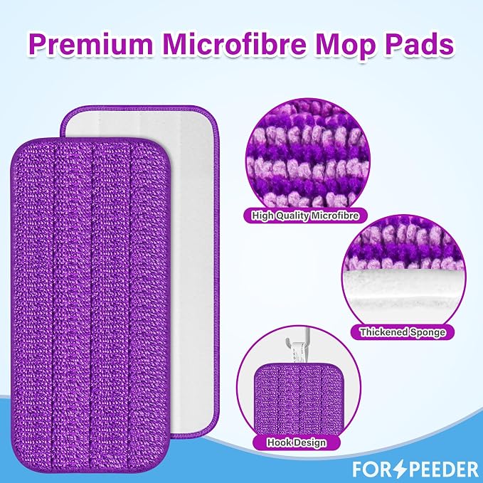 Reusable Mop Pads for Swiffer WetJet, Wet Pads Refills for 12'' Spray Mop - Image 3