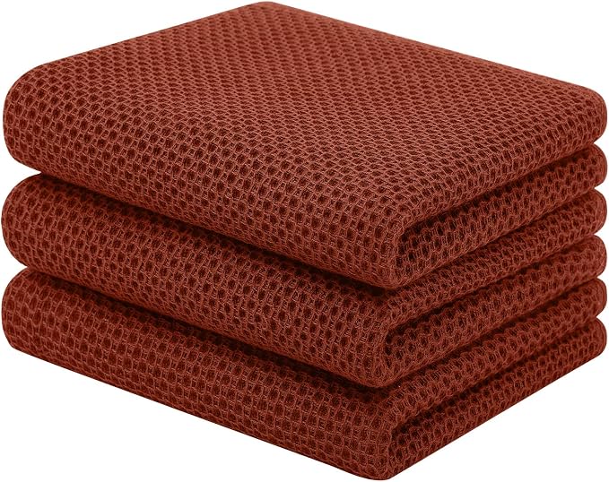 Homaxy 100% Cotton Waffle Weave Kitchen Towels, Quick Drying Cleaning Towels by Homaxy