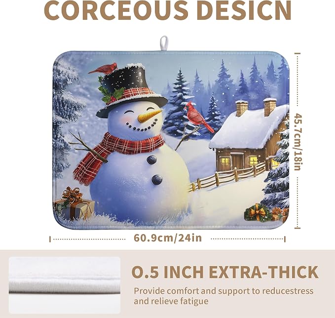 Christmas Snowman Kitchen Drying Mat - Image 2