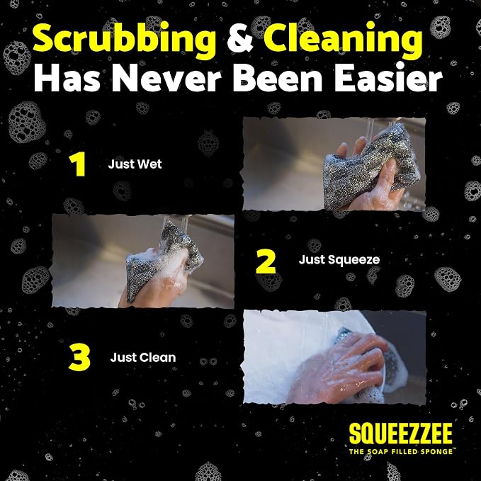 Squeezzee Soap Filled Scrubber Sponges 2-Pack - Image 6