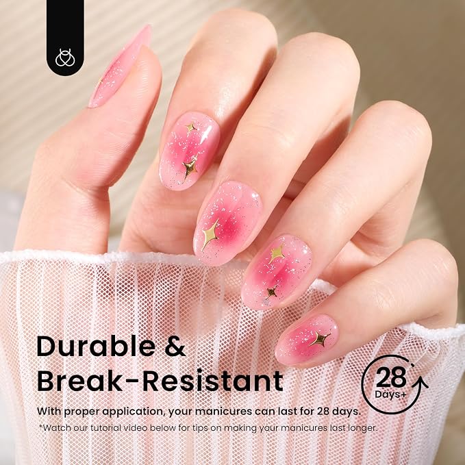 Beetles Gel Nail Tips Short Oval Fake Nails 288Pcs Pre-Shaped Half Matte Press - Image 6