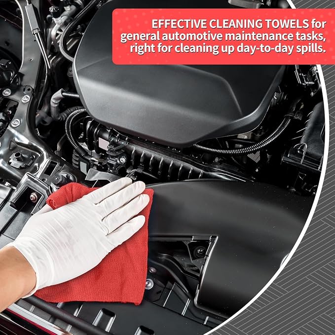 HOMERHYME Microfiber Cleaning Cloth, 200 Pack Red Cleaning Rags Microfiber - Image 4