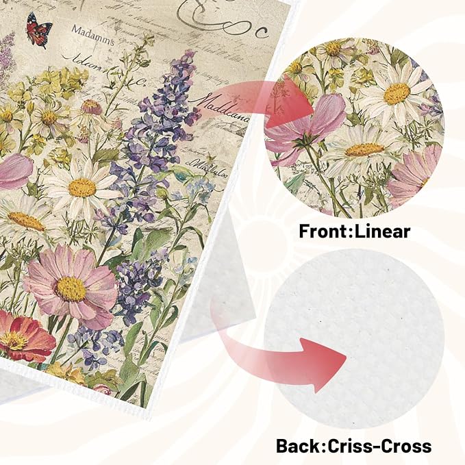 Floral Swedish Dishcloths for Kitchen, Reusable Absorbent Cellulose Sponge Dish - Image 4