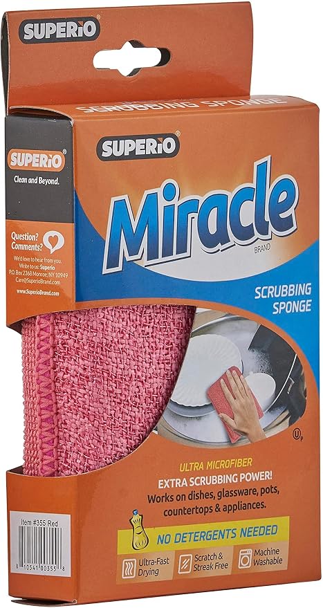 Miracle Microfiber Scrubbing Sponge, Pan and Dish Washing, Super Absorbent and - Image 9