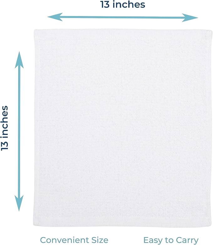 Looperry White Terry Cloth Rags 13"x13" Inches Commercial Grade Dish Cloth - Image 4