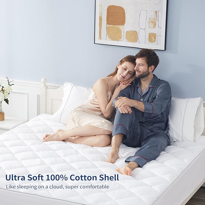 Sunflower Queen Mattress Pad Cover, Cotton Mattress Cover Hypoallergenic - Image 3
