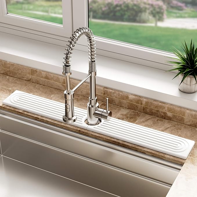 Stone Faucet Mat for Kitchen Sink, Diatomite Sink Protectors by Incenseburner