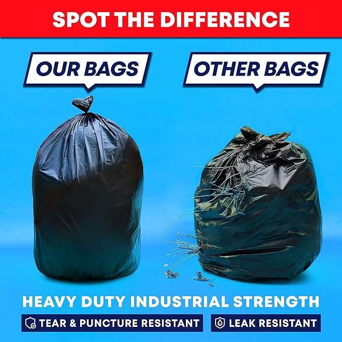 Tasker 65 Gallon Trash Bags Heavy Duty | 50 Count - Image 3