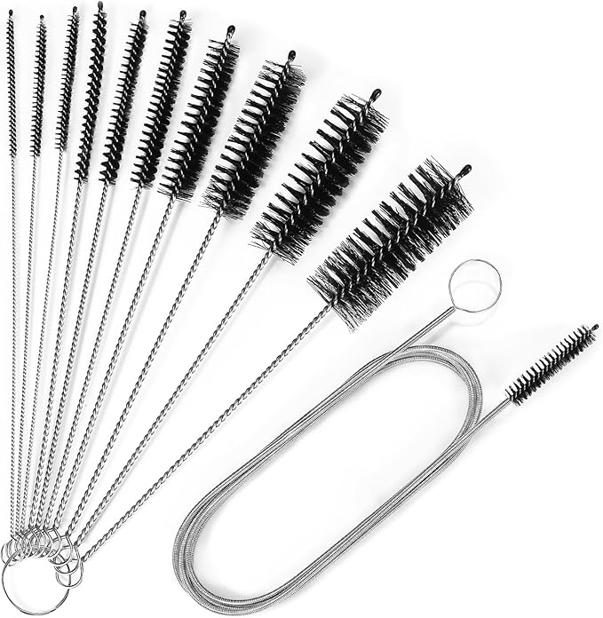 Cleaning Brushes Set, 10 Pieces 8 Inch Nylon Tube Brush + 60 Inch Flexible Long by Ixiaoyoo
