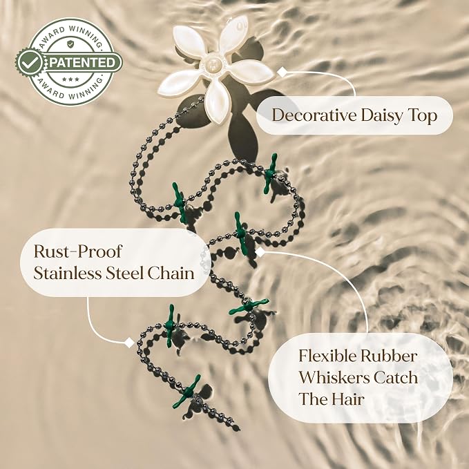 ​DrainWig Shower Drain Hair Catcher – Disposable White Flower – No-Touch Hair - Image 7