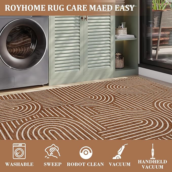 Washable Rug 3x5 Area Rugs for Living Room, Abstract Rug for Bedroom, Soft - Image 5