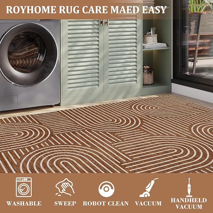 Washable Rug 6x9 Area Rugs for Living Room, Abstract Rug for Bedroom, Soft - Image 5
