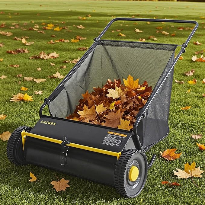 Push Lawn Sweeper, 26-Inch Width, 7 Cu. Ft. Hopper Capacity, 4 Spinning Brushes - Image 5