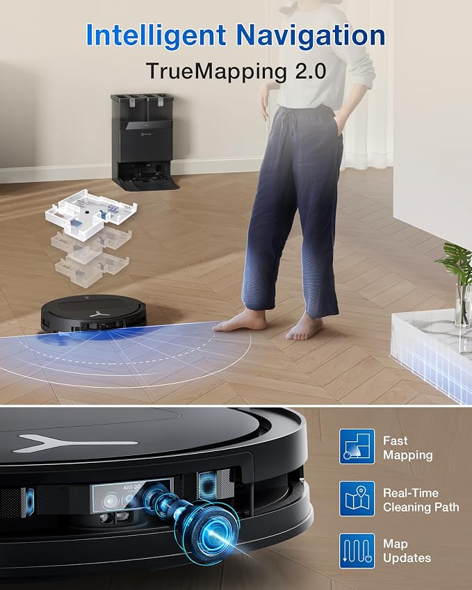 ECOVACS DEEBOT T50 Omni Robot Vacuum and Mop, 3.19” Ultra-Slim, 000Pa Suction - Image 8
