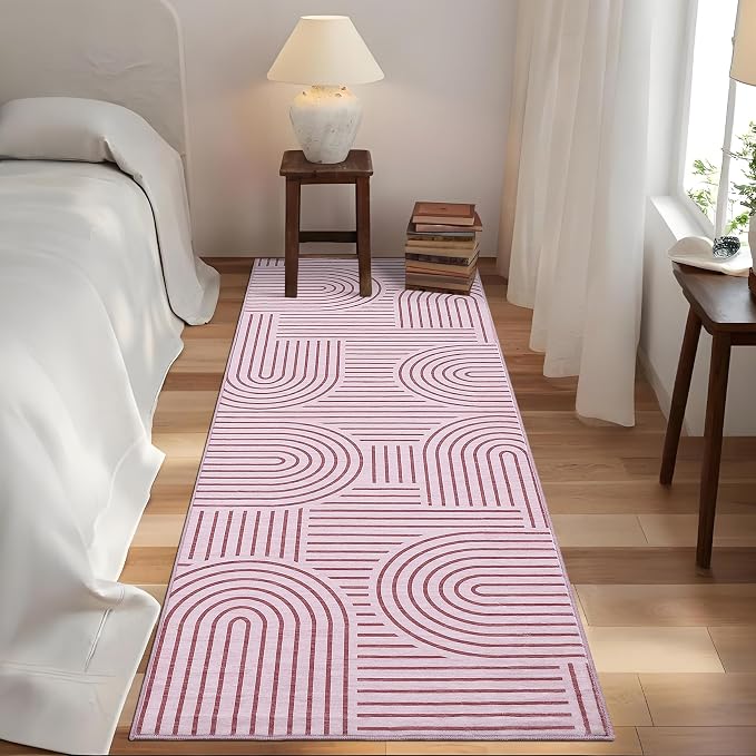 Modern Rug 2x6 Runners for Hallways, Abstract Kitchen Runner Rugs Non Slip Bath - Image 3
