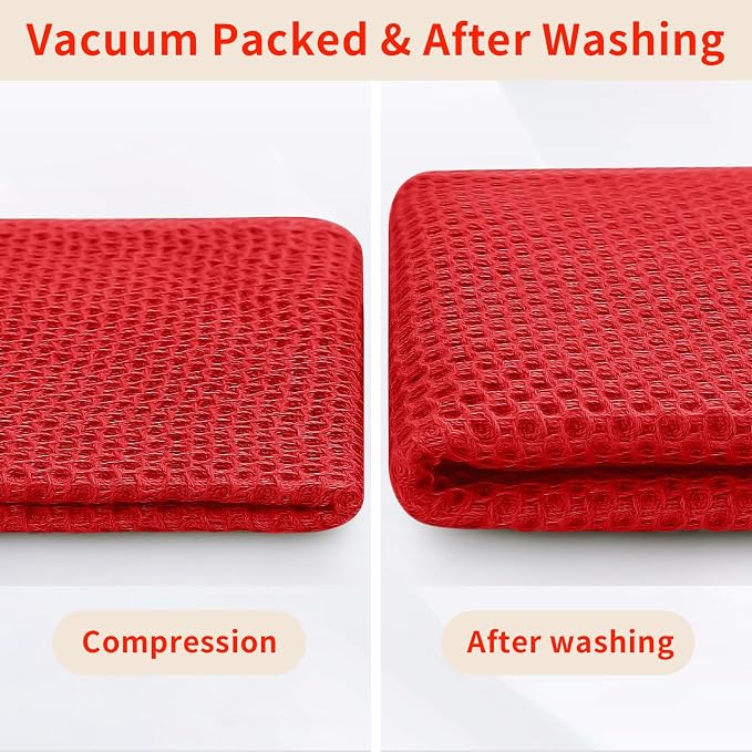 Homaxy 100% Cotton Kitchen Towels and Dishcloths Set, 12 x 12 Inches and 13 x - Image 8