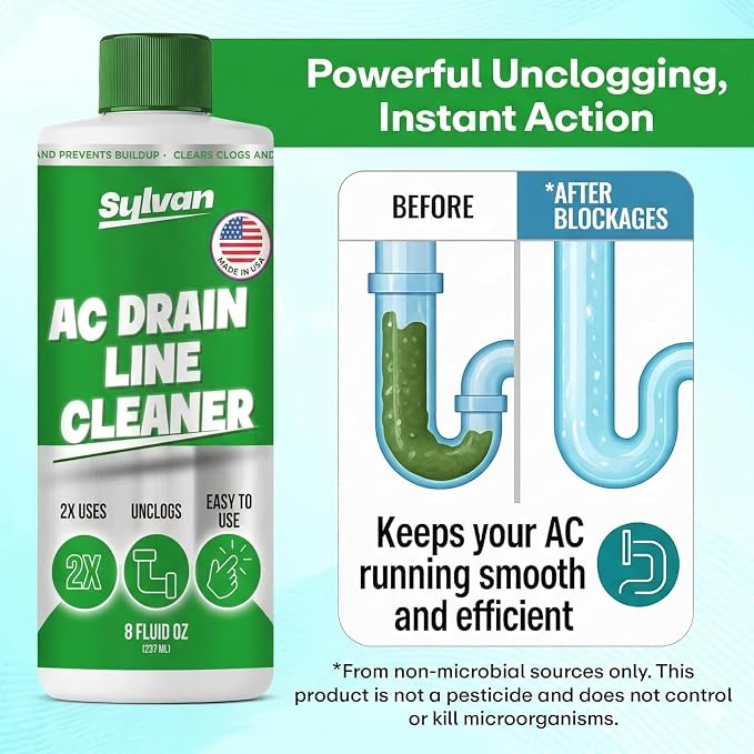 Sylvan AC Drain Line Cleaner | 8 oz | Instant Relief | Made in USA | Universal - Image 3