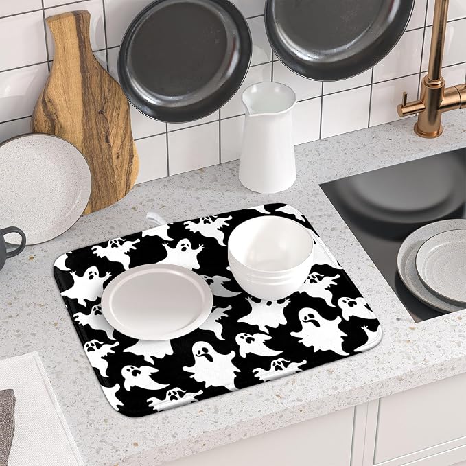 Halloween Bat Ghosts Dish Drying Mat - Image 6