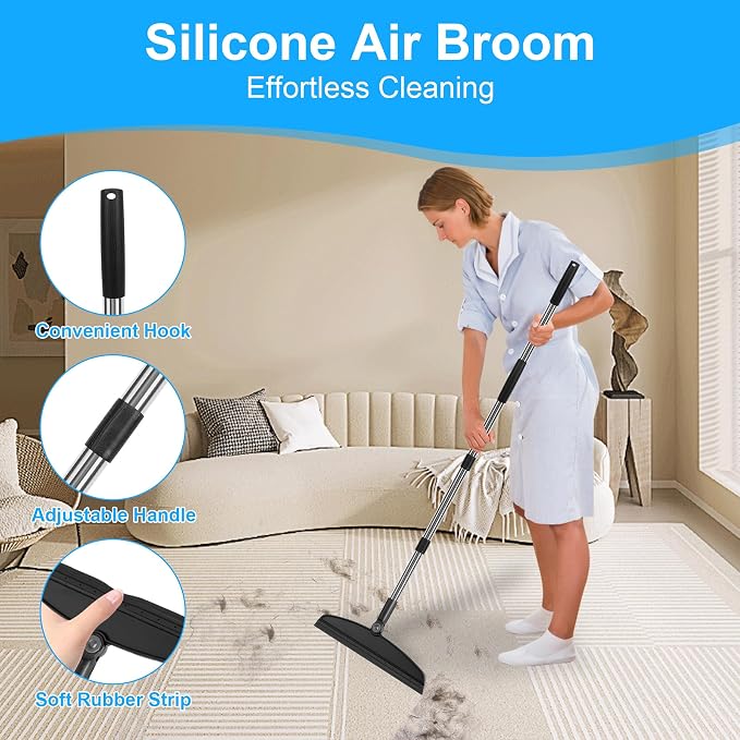 Broom with Dustpan Combo Set and Silicone Air Broom Kit - Image 4