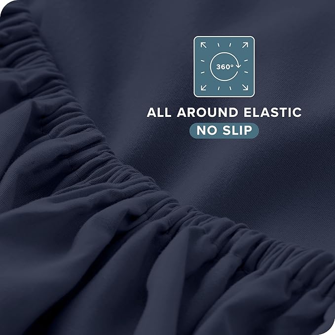 Bare Home California King Sheet Set - 1800 Ultra-Soft Microfiber Cal King Bed Sheets - Double Brushed - Deep Pockets - Easy Fit - 4 Piece Set - Bed Sheets (California King, Midnight Blue)
