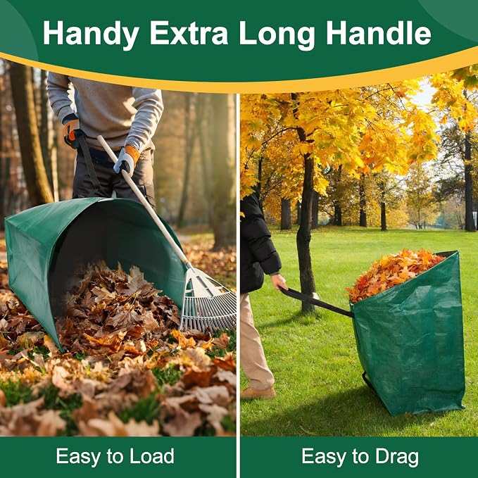 2 Pack 72 Gallon Large Leaf Collector, Foldable Reusable Yard Waste Bags - Image 5