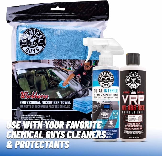 Chemical Guys MICBLUE03 Workhorse Professional Microfiber Towel - Image 7