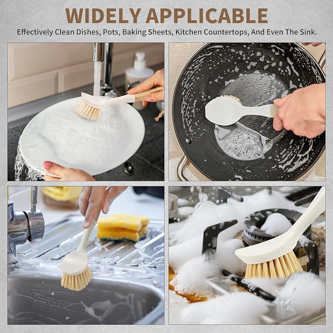 Dish Brush with Built-in Scraper - Image 6