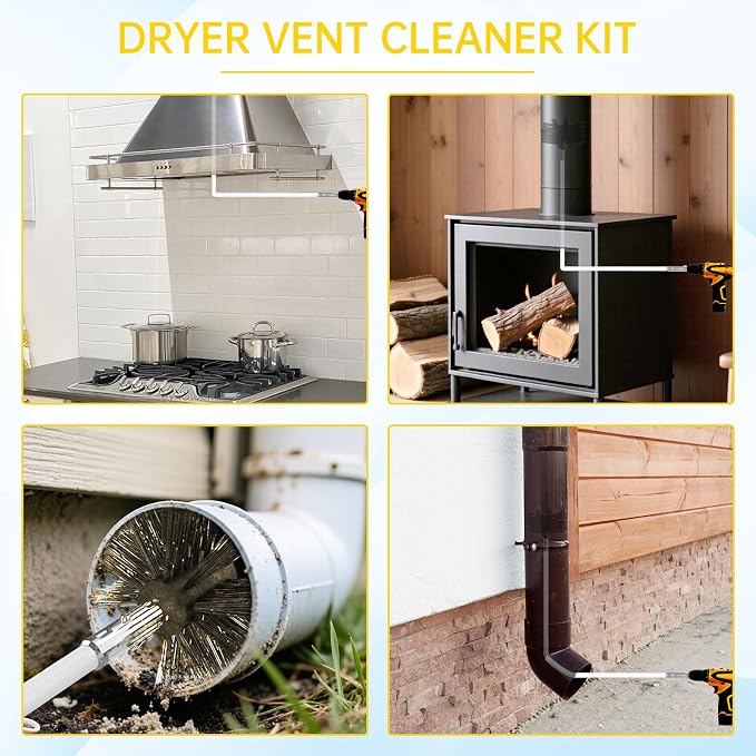 30 Feet Dryer Vent Cleaner Kit, Duct Cleaning Brush - Image 7