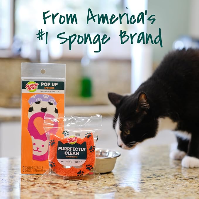 Scotch-Brite Cat Pop Up Non-Scratch Sponges, Limited Edition, Expands in Water - Image 10