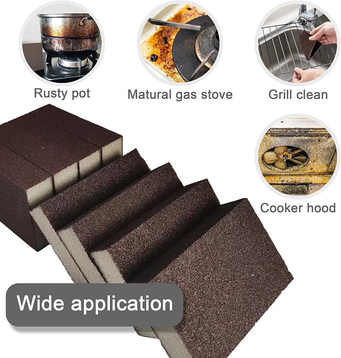 8pc Carborundum Sponge Nano Emery Sponges Caspian Stone Pot Clean Brush Rust - Image 3