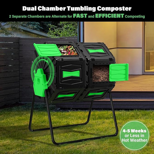 Compost Tumbler, Easy Assemble & Efficient Outdoor Compost Bin, 45 Gallon/170 - Image 2