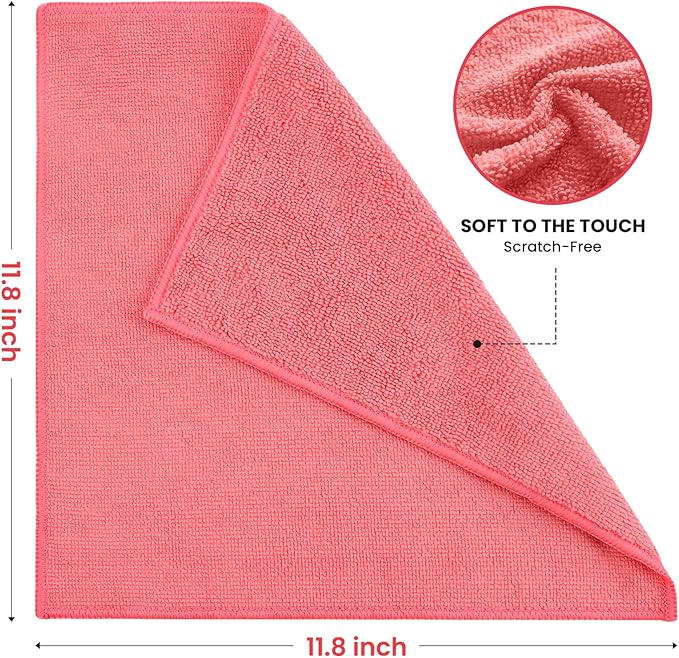 Microfiber Cleaning Cloth, 34 Pack Assorted Color Cleaning Rags - Image 2