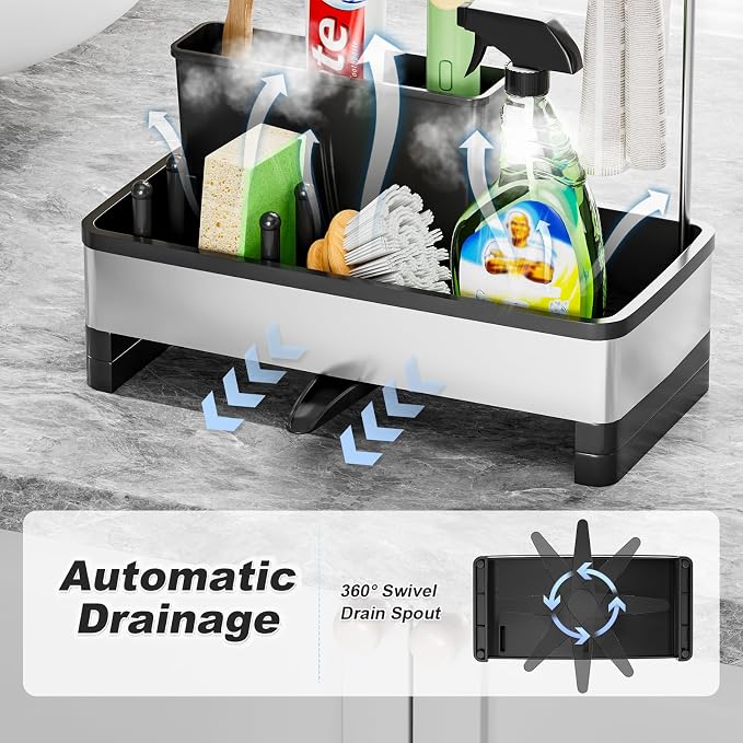 Stainless Steel Sink Caddy, Sponge Holder - Image 4