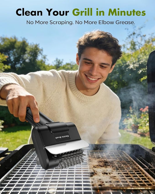 Cordless Electric BBQ Grill Cleaner – Rechargeable Electric BBQ Brush, 1500 RPM - Image 2