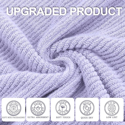 VOOVA & MOVAS Purple Bath Towels Set of 4, Large 30" x 56" - Image 2