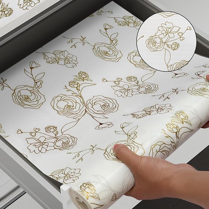 Shelf Cabinet Liner for Kitchen- Non Adhesive Drawer Liner Refrigerator Liner by CLENAT