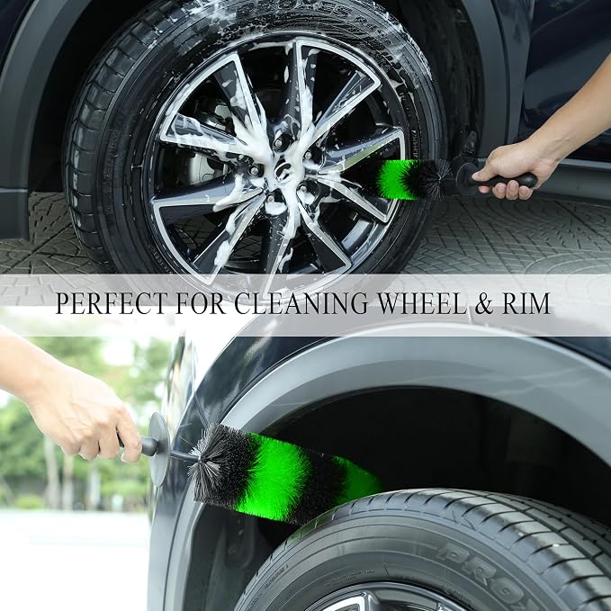 TAKAVU Master Wheel & Tire Brush, Easy Reach Rim Detailing Brush, Exhaust Tips - Image 6