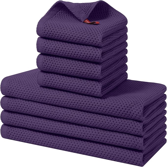Homaxy 100% Cotton Kitchen Towels and Dishcloths Set, 12 x 12 Inches and 13 x by Homaxy