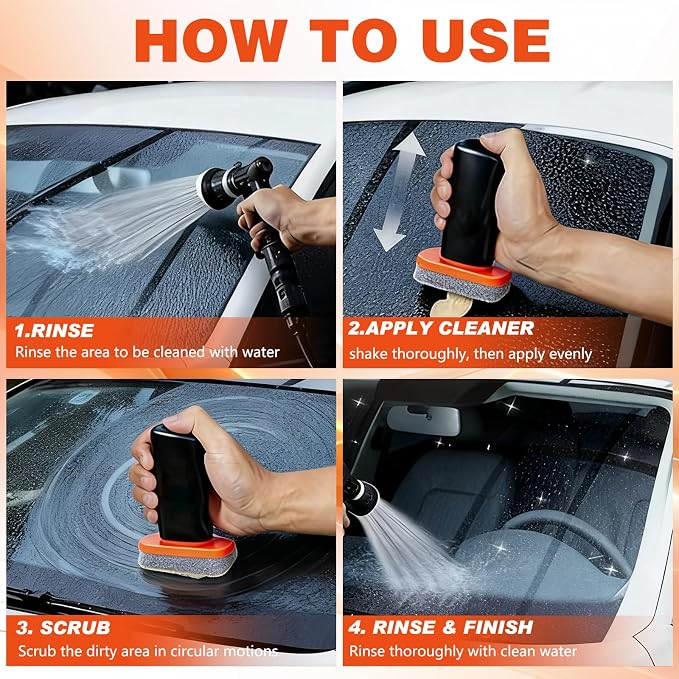 Car Oil Film Cleaner, Automotive Oil Film Cleaning Brush, Durable Glass - Image 7