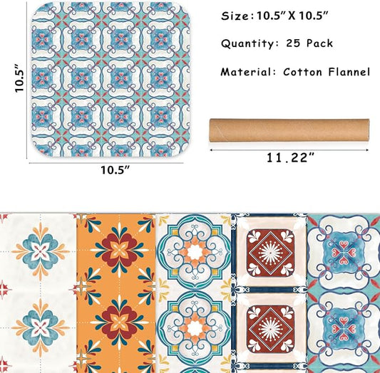 25 Pack Reusable Paper Towels, Paperless Towels Roll Washable Cotton Cloth - Image 2