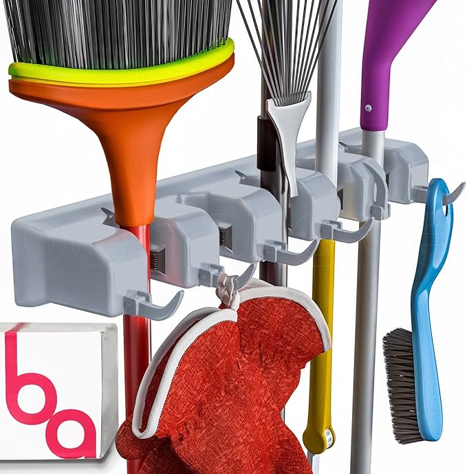 Berry Ave Broom Holder & Wall Mount Garden Tool Organizer- Kitchen, Garage & by BerryAve
