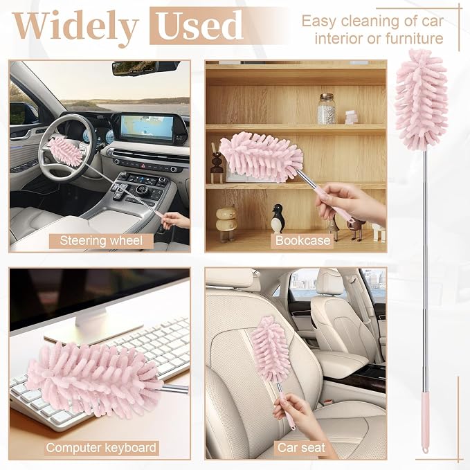 2 PCS Car Interior Duster with Extension Pole, Microfiber Car Duster with - Image 7