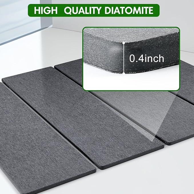 Stone Dish Drying Mat for Kitchen Counter, Foldable Diatomaceous Earth Large - Image 8