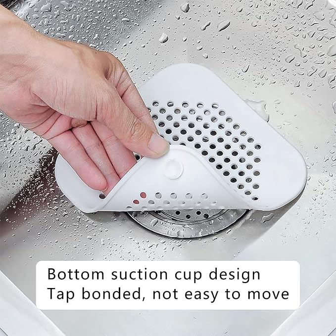 Drain Hair Catcher Square Silicone Trap Shower Drain Cover - Image 3