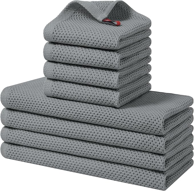Homaxy 100% Cotton Kitchen Towels and Dishcloths Set, 12 x 12 Inches and 13 x by Homaxy
