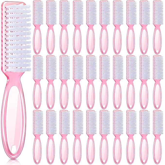 Patelai 30 Pcs Nail Scrubber Brushes Bulk Handle Grip Manicure Brushes by Patelai