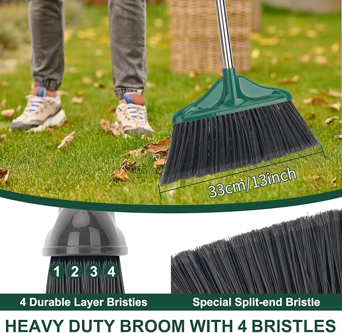 4 PCS Heavy Duty Broom Outdoor/Indoor Commercial Broom - Image 5