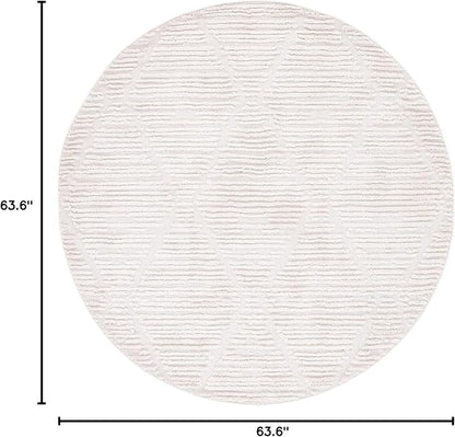 SAFAVIEH Marrakech Collection Area Rug - 5'3" Round, Beige, Moroccan Boho Tribal Tassel Design, Non-Shedding & Easy Care, Ideal for High Traffic Areas in Living Room, Bedroom (MRK517C)