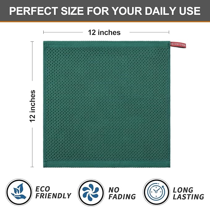 Kitinjoy 100% Cotton Kitchen Dish Cloths, 6 Pack Waffle Weave Ultra Soft - Image 5