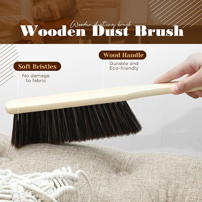 Tioncy 24 Pieces Wooden Dust Brush Bulk Hand Broom Bench Soft Bristle Cleaning - Image 3